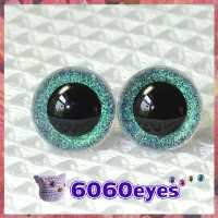 1 Pair CD-Clear Glitter Hand Painted Safety Eyes Plastic eyes